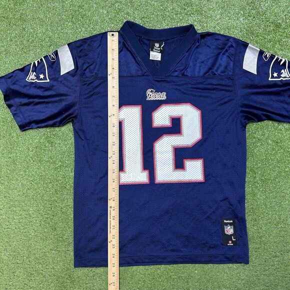 Vintage Tom Brady Reebok New England Patriots Jersey #12 Size Large 14-16 Youth - Picture 6 of 7